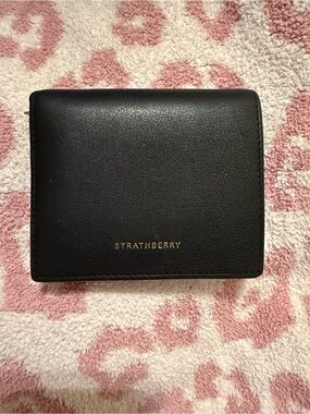 Strathberry Black Leather Walker Street Wallet